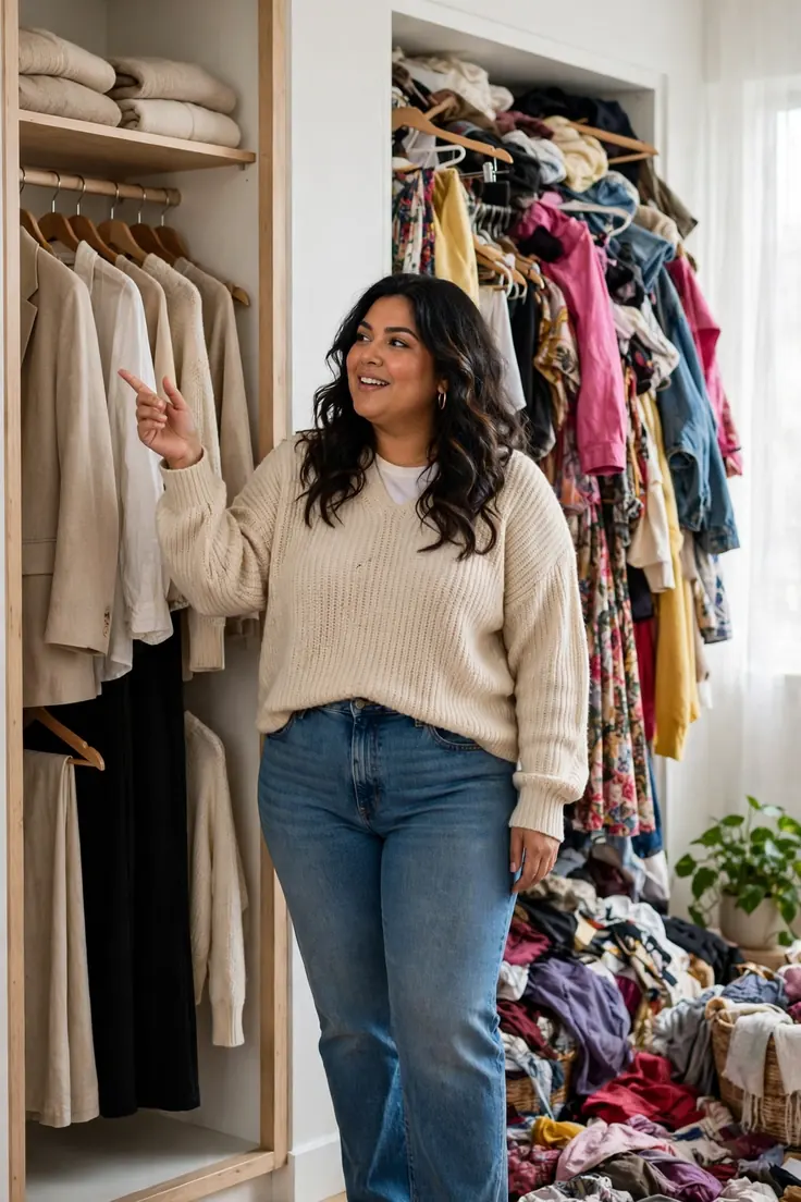 Capsule wardrobe versus regular closet comparison