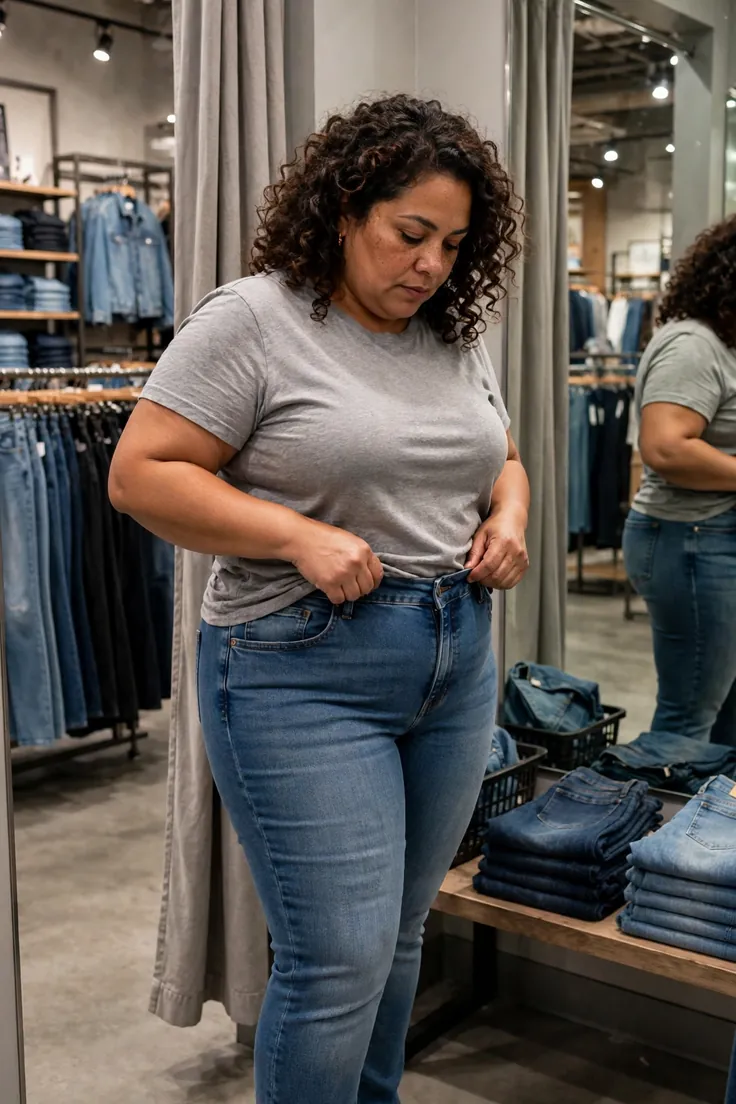 Learn Your Rise plus size jeans fitting guide