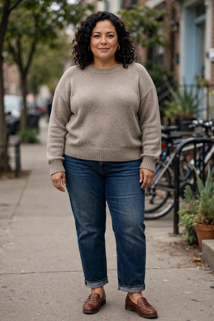 Straight-Leg Jeans in a Dark Wash best plus size jeans