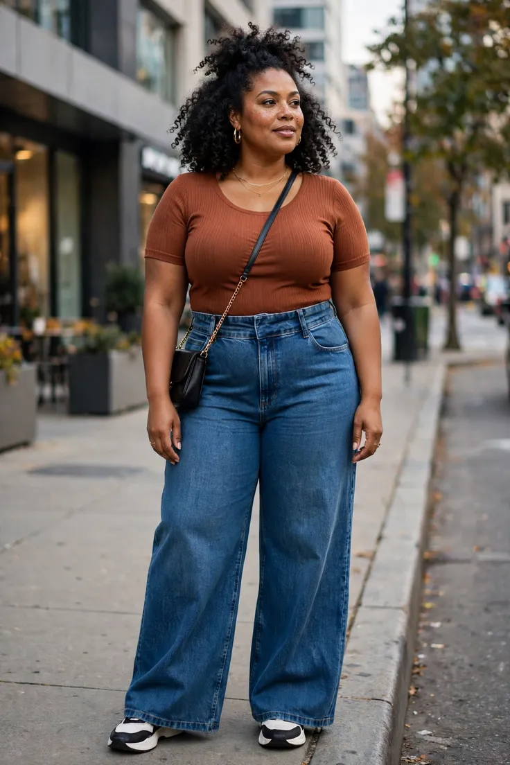Wide-Leg Jeans with a Defined Waist best plus size jeans