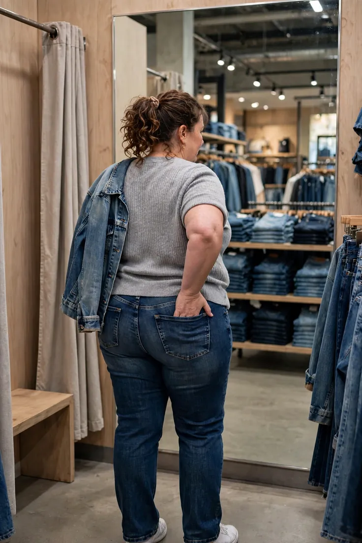 Check the Hip and Thigh Fit plus size jeans fitting guide