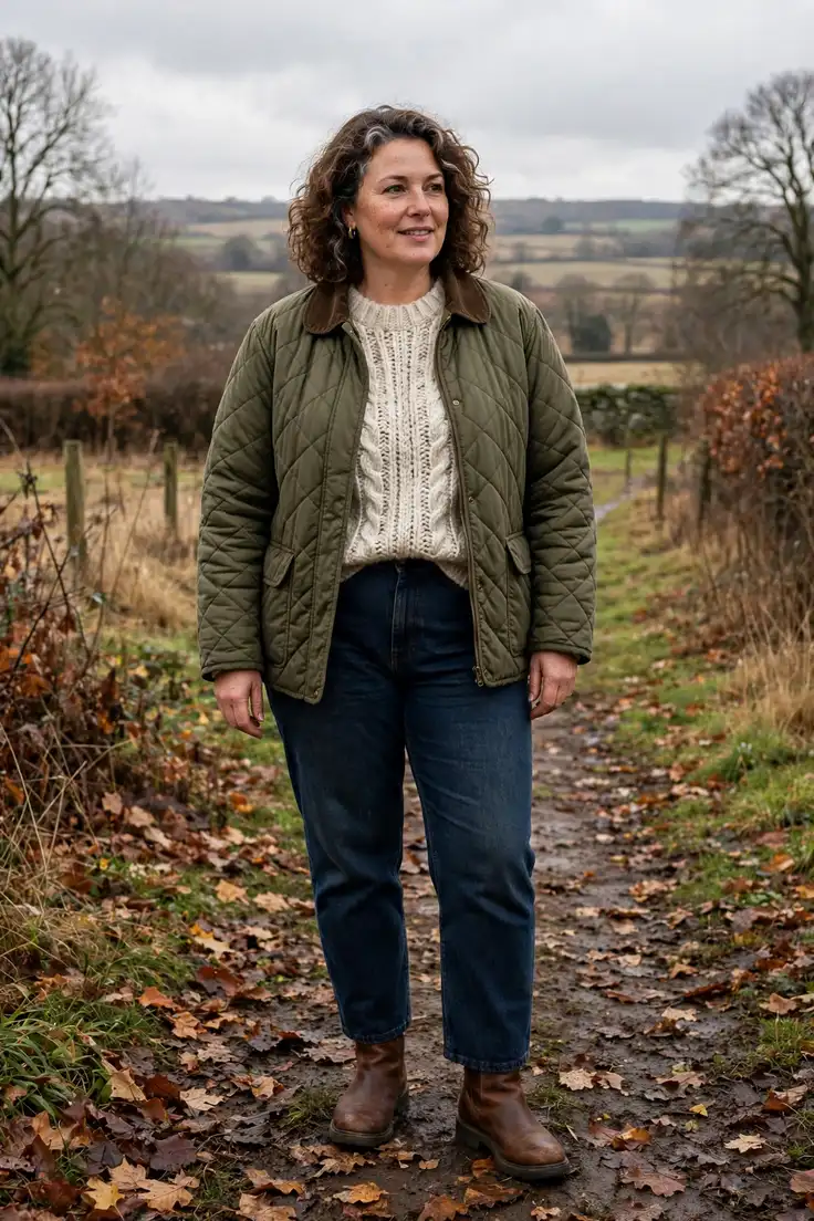 Quilted Barn Jacket plus size winter coat
