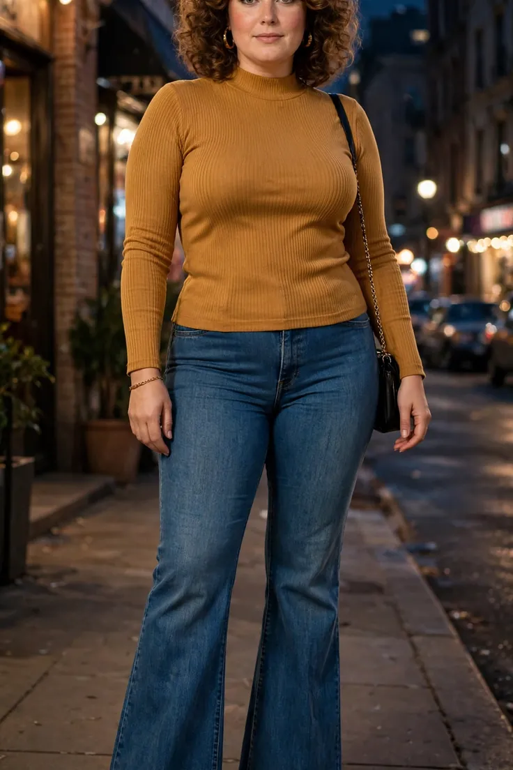 Flare Jeans with a High Rise best plus size jeans