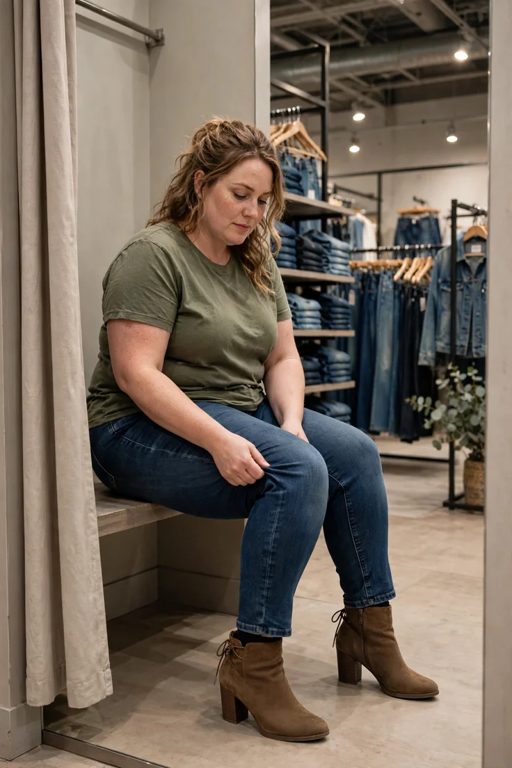 The Sit-Down Test plus size jeans fitting guide