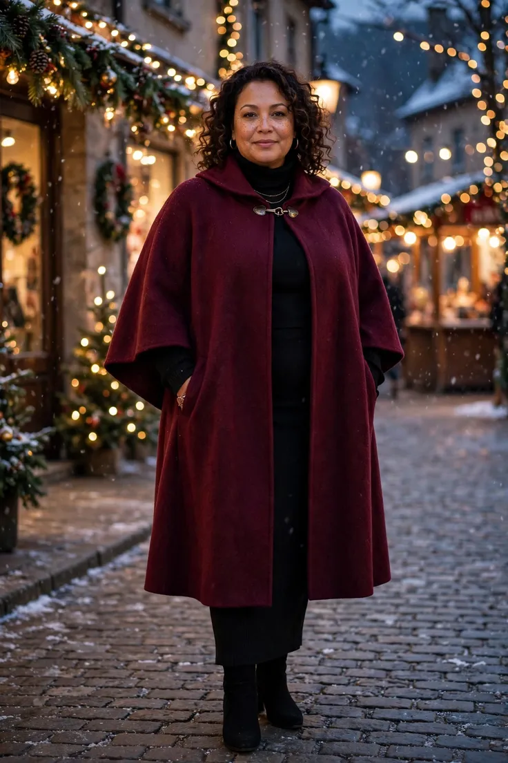 Cape Coat plus size winter coat