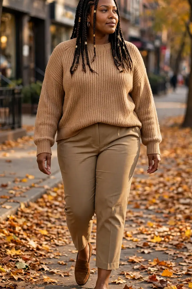 Brown suede loafers plus size fall basic