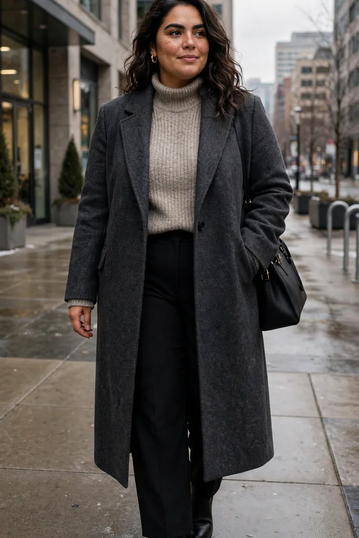Wool-Blend Blazer Coat plus size winter coat
