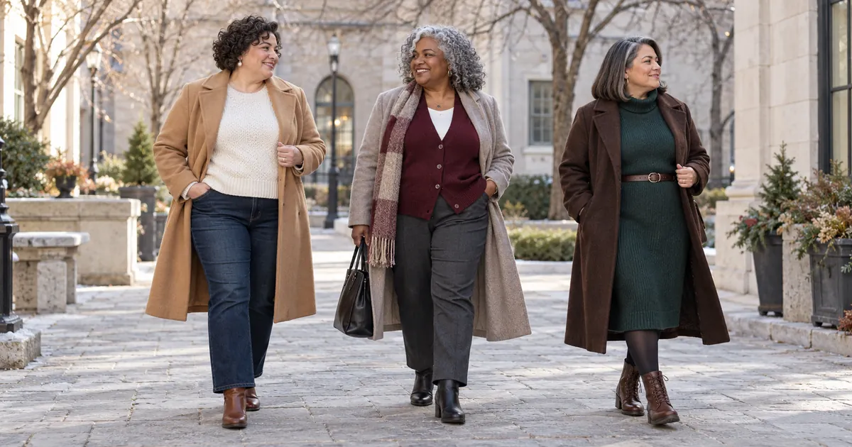 18 Winter Outfits for Plus Size Women Over 50 That Feel Modern
