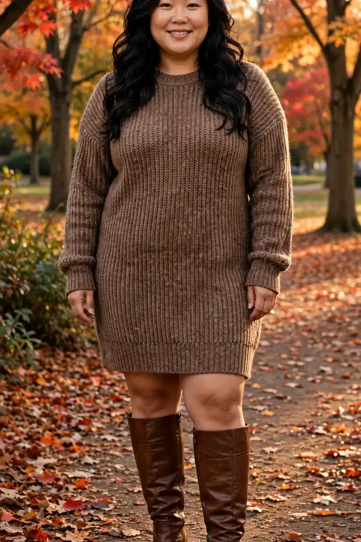 Knee high boots plus size fall basic
