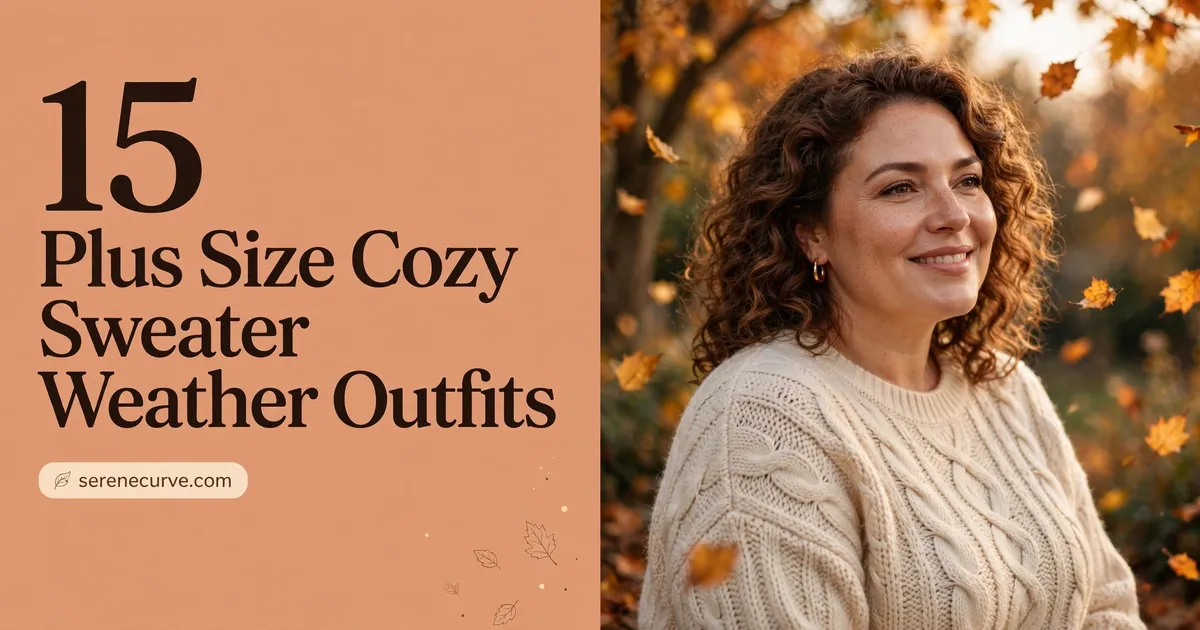 Plus size cozy sweater weather outfits featured image