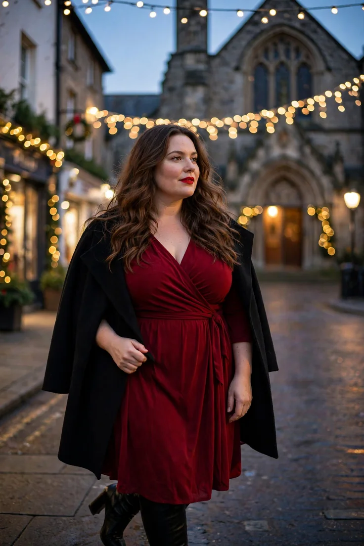 13 Plus Size Christmas Eve Outfits That Work for Dinner Church and Family Night
